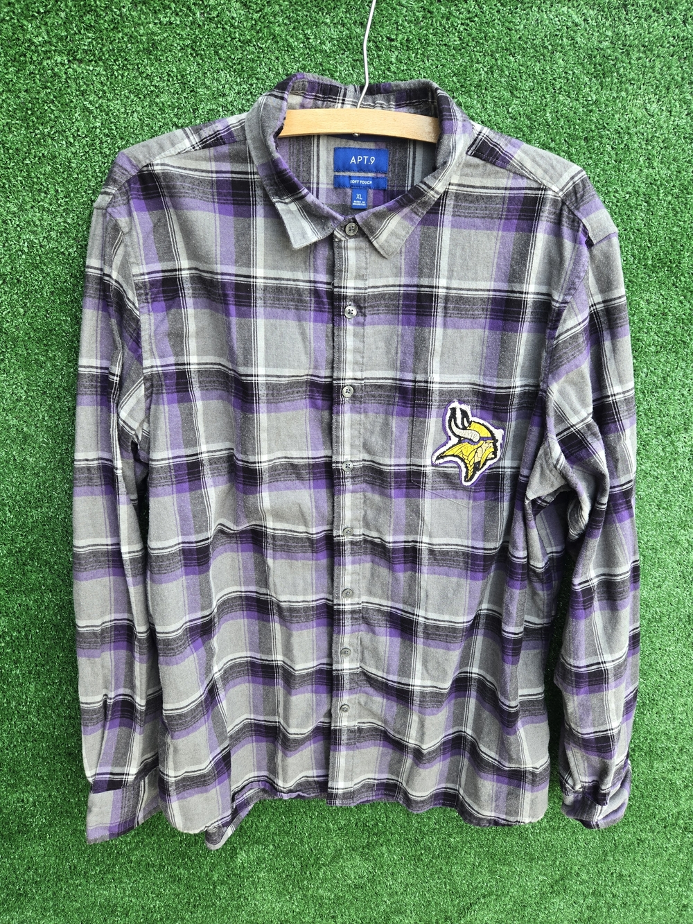 NFL Minnesota Vikings Upcycled Reworked Flannel Shirt, Soft Touch